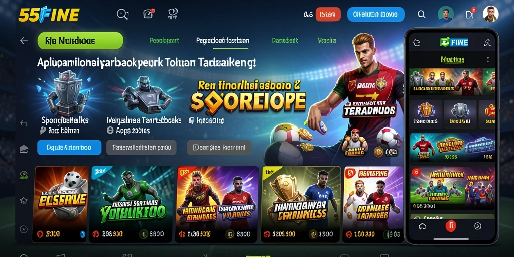 Screenshot aplikasi 55FIVE menunjukkan antarmuka taruhan yang menarik.