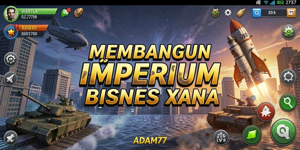 Menggambarkan gameplay ADAM77 yang seru dan realistis dalam simulasi bisnis.