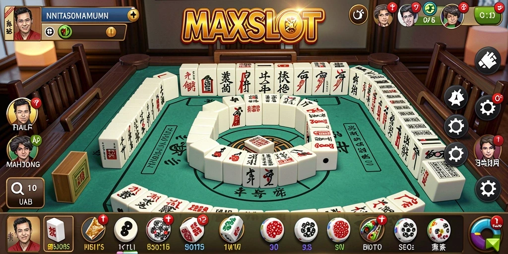 Tangkapan layar dari gameplay seru MAXSLOT yang menampilkan ubin Mahjong.